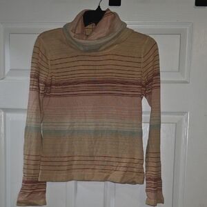 J. Crew Multicolor Striped Cowl Neck Sweater